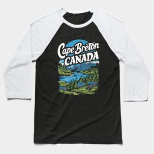 Cape Breton, Canadian Island. Retro Baseball T-Shirt